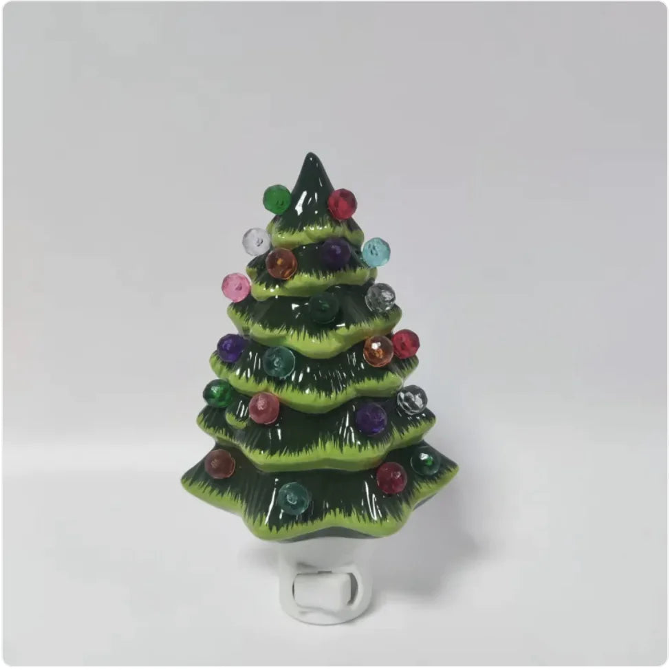 American Standard Plug Ceramic Christmas Tree Night Lamp